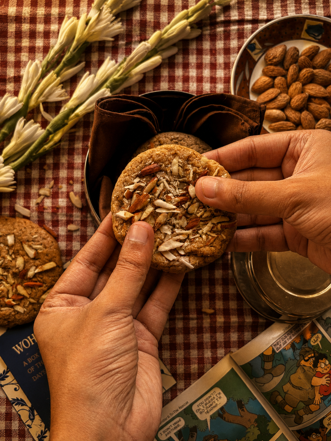Almond Cinnamon Cookies, close-up